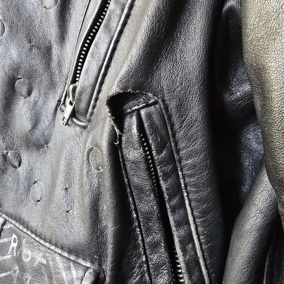 Vintage Golden Boy Leather Jacket 80s-90s Punk Mens - Picture 4 of 16